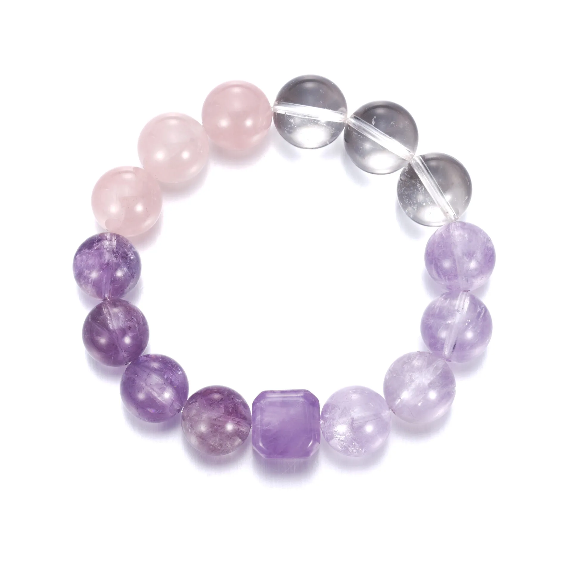 A00 (1) Amethyst & Rose Quartz Bracelet - Image 1
