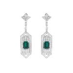 S925 Silver Lab-Grown Emerald Earrings