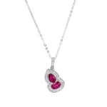 S925 Silver Lab-Grown Ruby Necklace