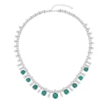 S925 Silver Lab-Grown Emerald Necklace