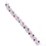 925 Silver Lab-Grown Ruby Bracelet