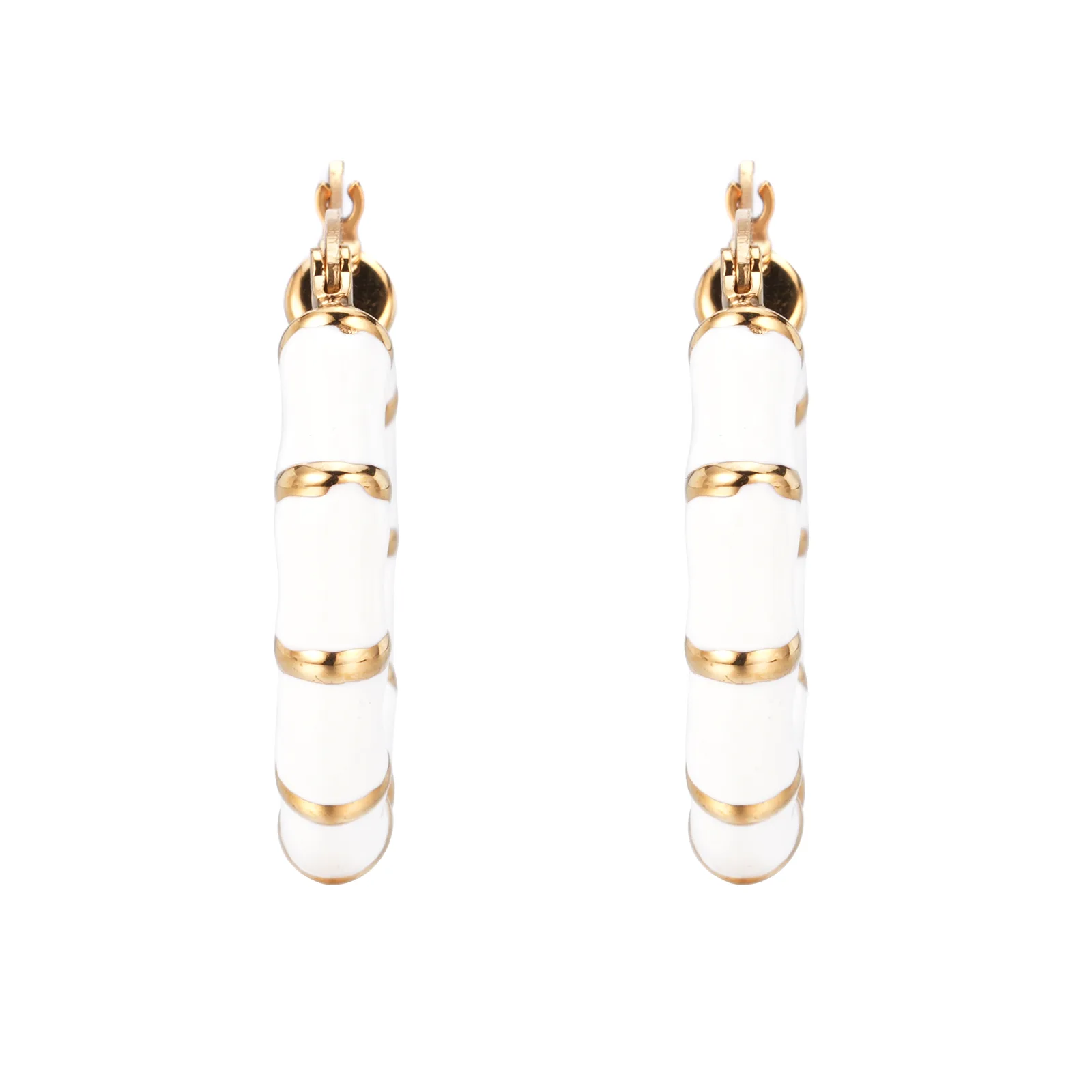 A001 Stainless Steel Enamel Earrings - Image 1