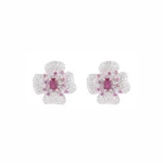 S925 Silver Lab-Grown Ruby Earrings