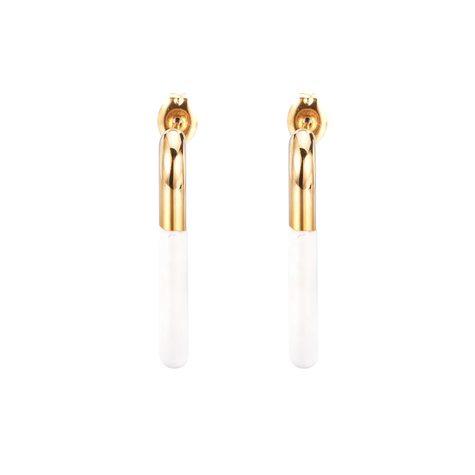 A001 Stainless Steel Enamel Earrings - Image 1
