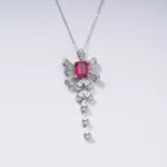 925 Silver Lab-Grown Ruby Necklace