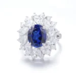 925 Silver Lab-Grown Sapphire Ring