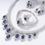 925 Silver Lab-Grown Sapphire Set