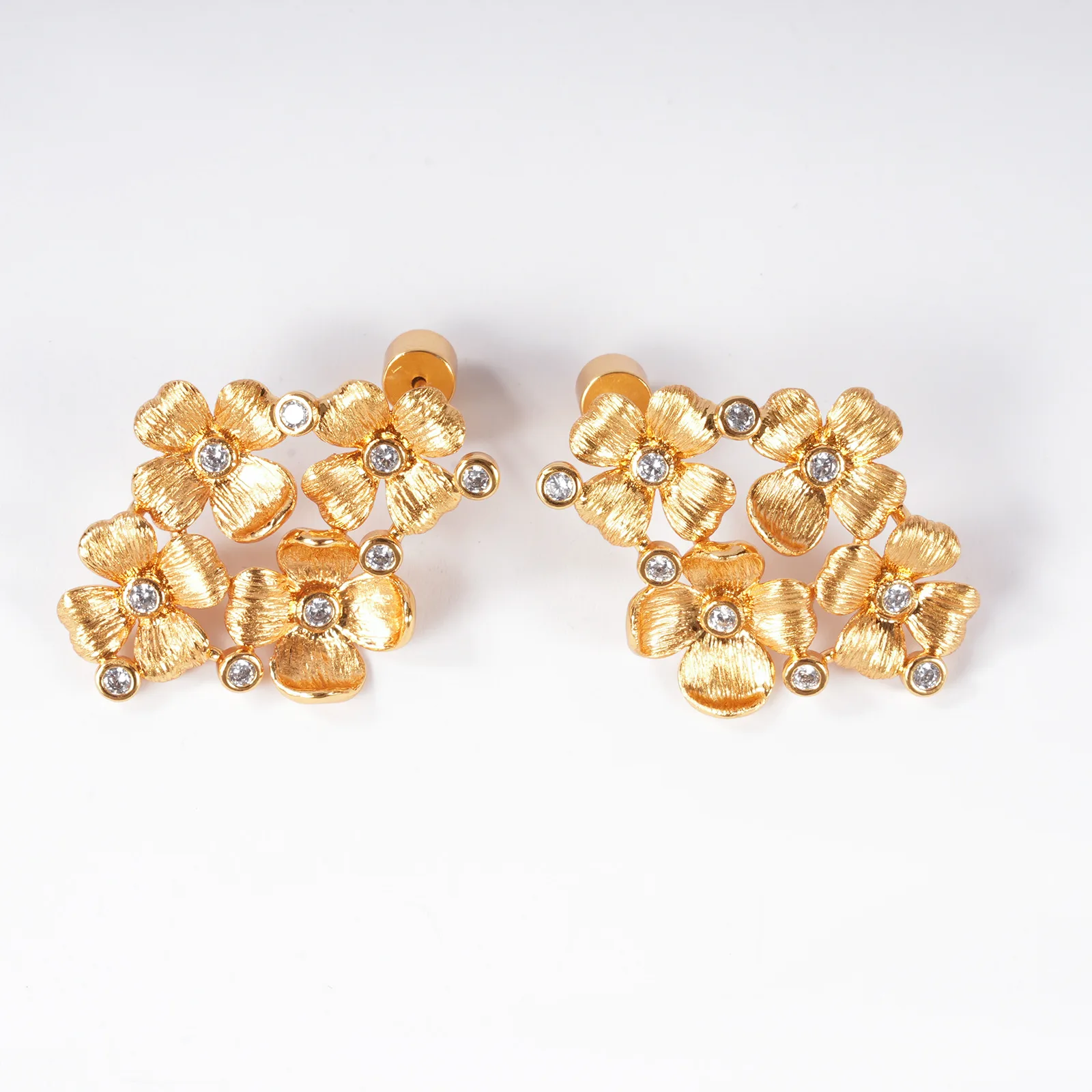 A002 Copper Alloy Zircon Earrings - Image 1