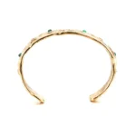 Stainless Steel Rhinestone + Malachite Bangle - Image 2