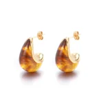 Stainless Steel Resin Earrings - Image 2