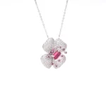 S925 Silver Lab-Grown Ruby Necklace - Image 2