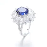 925 Silver Lab-Grown Sapphire Ring - Image 2