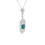S925 Silver Lab-Grown Emerald Necklace - Image 2