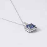 925 Silver Lab-Grown Sapphire Necklace - Image 3