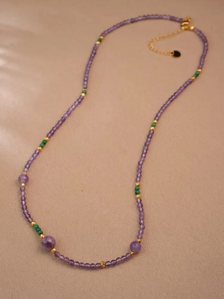 ALL0073N00114001 Copper Amethyst & Malachite Necklace - Image 1