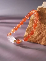 Copper Clear Quartz & Golden Sunstone Bracelet - Image 2