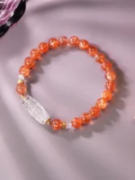 Copper Clear Quartz & Golden Sunstone Bracelet - Image 3