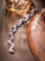 925 Silver Lab-Grown Ruby Bracelet - Image 4