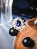925 Silver Lab-Grown Sapphire Ring - Image 3
