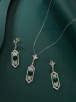 S925 Silver Lab-Grown Emerald Necklace - Image 3