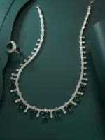 S925 Silver Lab-Grown Emerald Necklace - Image 3