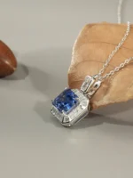 925 Silver Lab-Grown Sapphire Necklace - Image 5