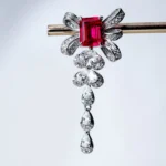 S925 Silver Lab-Grown Ruby Silver Base Earrings