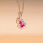 S925 Silver Lab-Grown Ruby Necklace - Image 2