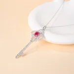 S925 Silver Lab-Grown Ruby Silver Base Necklace