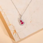 S925 Silver Lab-Grown Ruby Necklace - Image 3