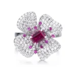 S925 Silver Lab-Grown Ruby Ring