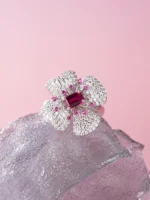 S925 Silver Lab-Grown Ruby Ring - Image 3